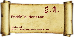 Erdős Nesztor névjegykártya