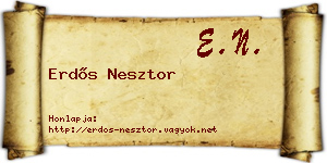 Erdős Nesztor névjegykártya